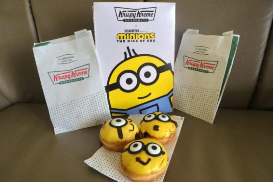 krispy kreme minion donuts - entire donut pic