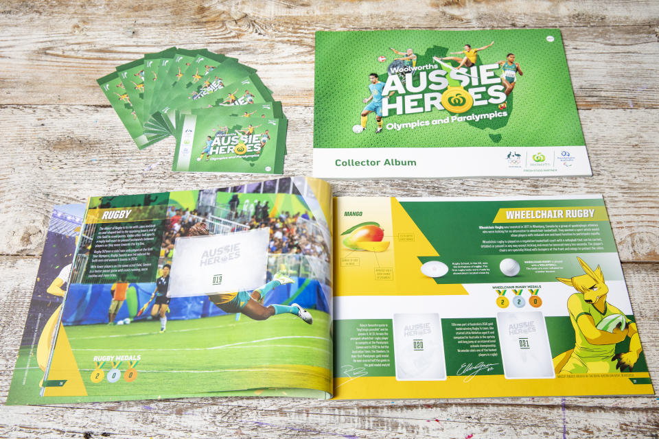 Woolworths Aussie Heroes Olympic and Paralympic stickers. Source: Dallas Kilponen/Woolworths