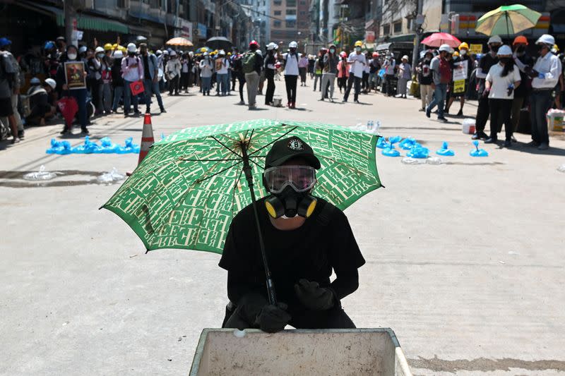 Protest against the military coup in Yangon