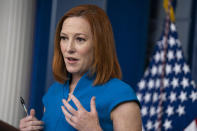 White House press secretary Jen Psaki speaks during a press briefing at the White House, Tuesday, April 20, 2021, in Washington. (AP Photo/Evan Vucci)