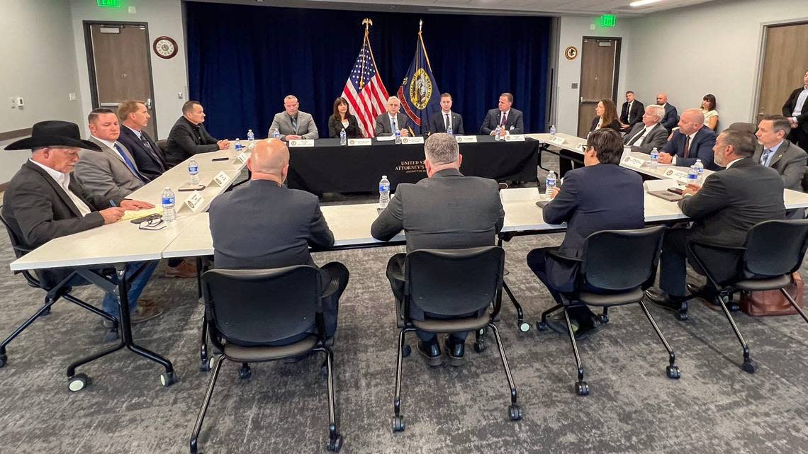 U.S. Attorney General Merrick B. Garland meets with federal, state and local law enforcement leaders Tuesday during a visit to Boise.