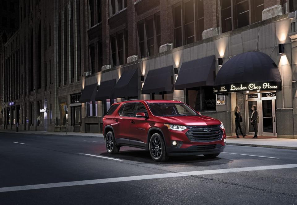 <p><strong>MSRP: </strong>$30,995 <strong>Engine:</strong> 3.6-liter V-6 <strong>EPA Combined:</strong> 21 mpg</p><p>If interior room matters, the three-row <a href="https://www.caranddriver.com/chevrolet/traverse" rel="nofollow noopener" target="_blank" data-ylk="slk:Traverse;elm:context_link;itc:0;sec:content-canvas" class="link ">Traverse</a> has what it takes to seat eight and carry tons of gear. The V6 driveline is strong enough, and the suspension provides good handling with a sweet ride, but visibility to the rear is a weak point. And parking this jumbo SUV in your garage won't leave much extra space. </p>