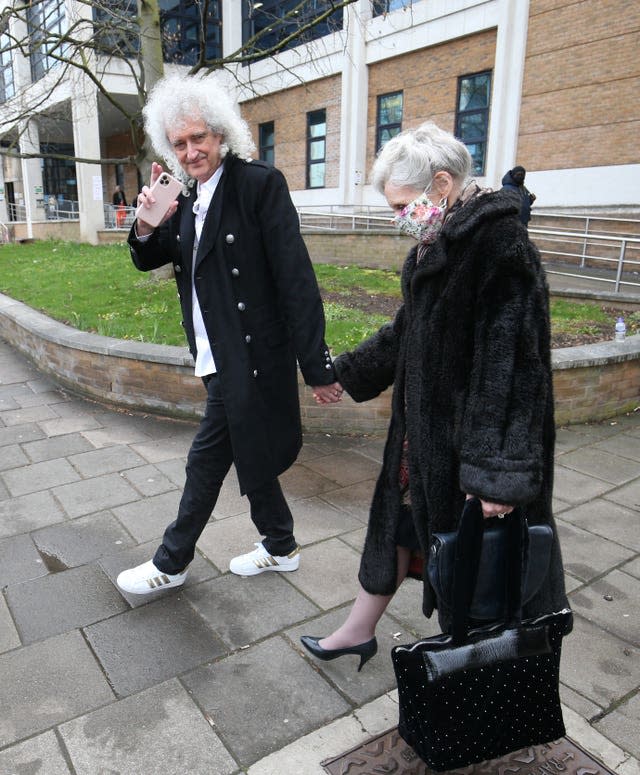 Brian May and Anita Dobson gave evidence on Thursday