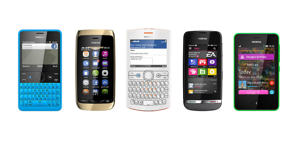 <b>Nokia Asha</b>, A line of products dedicated to social networking and games. Placed on the market in 2011, they are designed for an audience that seeks sharing and fun.