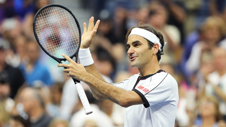 Roger Federer was lost for words in a funny post-match interview.