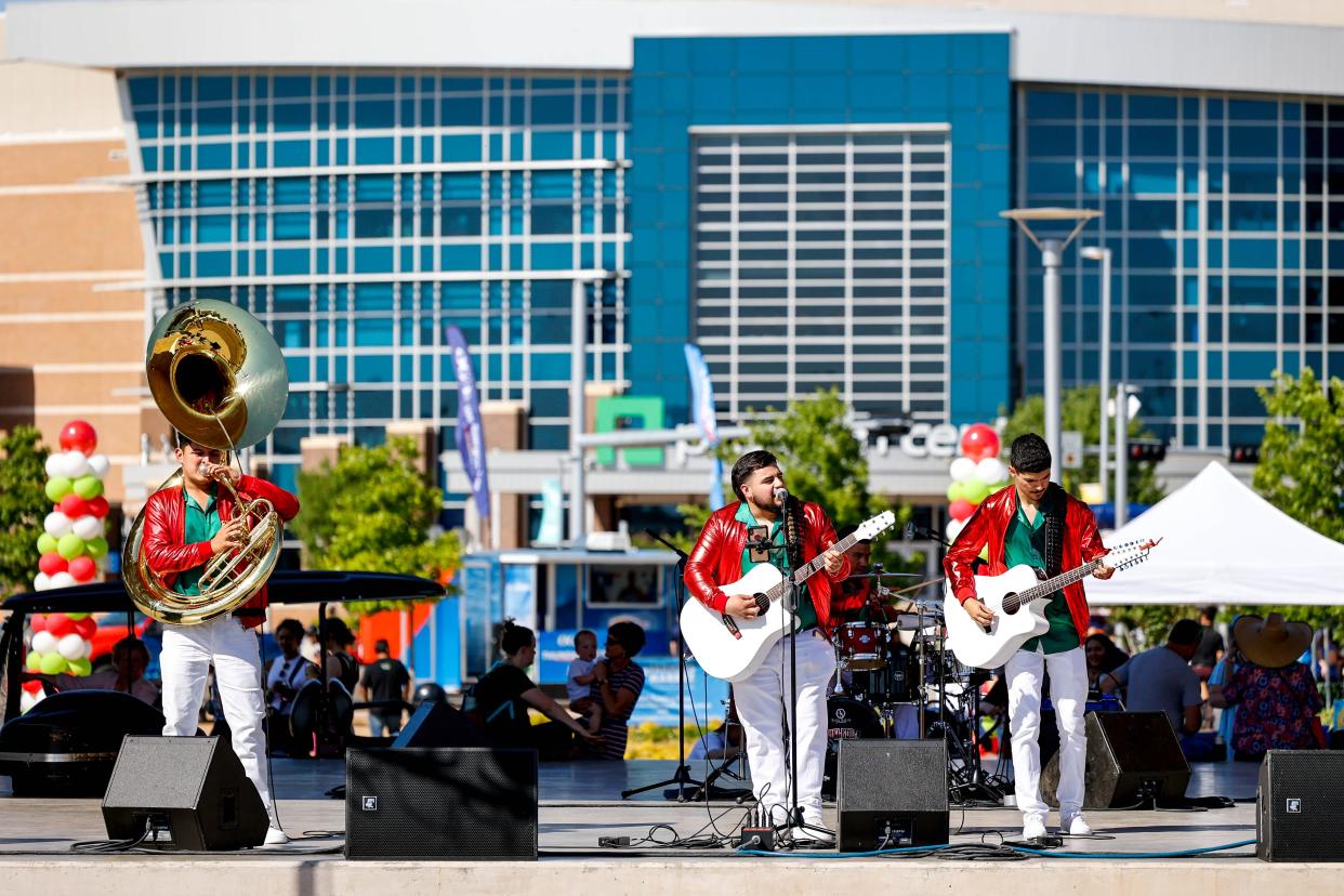 Relevo Blindado perform at the Cinco de Mayo Fest at Scissortail Park in Oklahoma City on Friday, May 5, 2023.