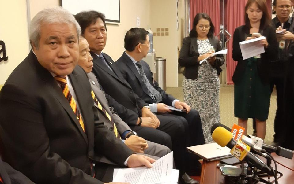 Sarawak Deputy Chief Minister Datuk Amar Awang Tengah Ali Hasan (left) slammed Petronas for failing to obey the state sales tax. — Picture by Sulok Tawie