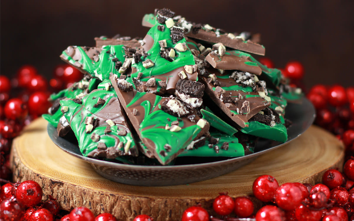 <p>Chad Elick</p><p>Oreo cookies make classic chocolate bark even better.</p><p><strong>Get the recipe: <a href="https://parade.com/243946/donnaelick/andes-creme-de-menthe-inspiration-chocolate-mint-oreo-candy-bark/" rel="nofollow noopener" target="_blank" data-ylk="slk:Chocolate Mint Oreo Candy Bark;elm:context_link;itc:0;sec:content-canvas" class="link rapid-noclick-resp">Chocolate Mint Oreo Candy Bark</a></strong></p><p><strong>Related: <a href="https://parade.com/food/christmas-candy-recipes" rel="nofollow noopener" target="_blank" data-ylk="slk:80 Homemade Christmas Candy Recipes;elm:context_link;itc:0;sec:content-canvas" class="link rapid-noclick-resp">80 Homemade Christmas Candy Recipes</a></strong></p>