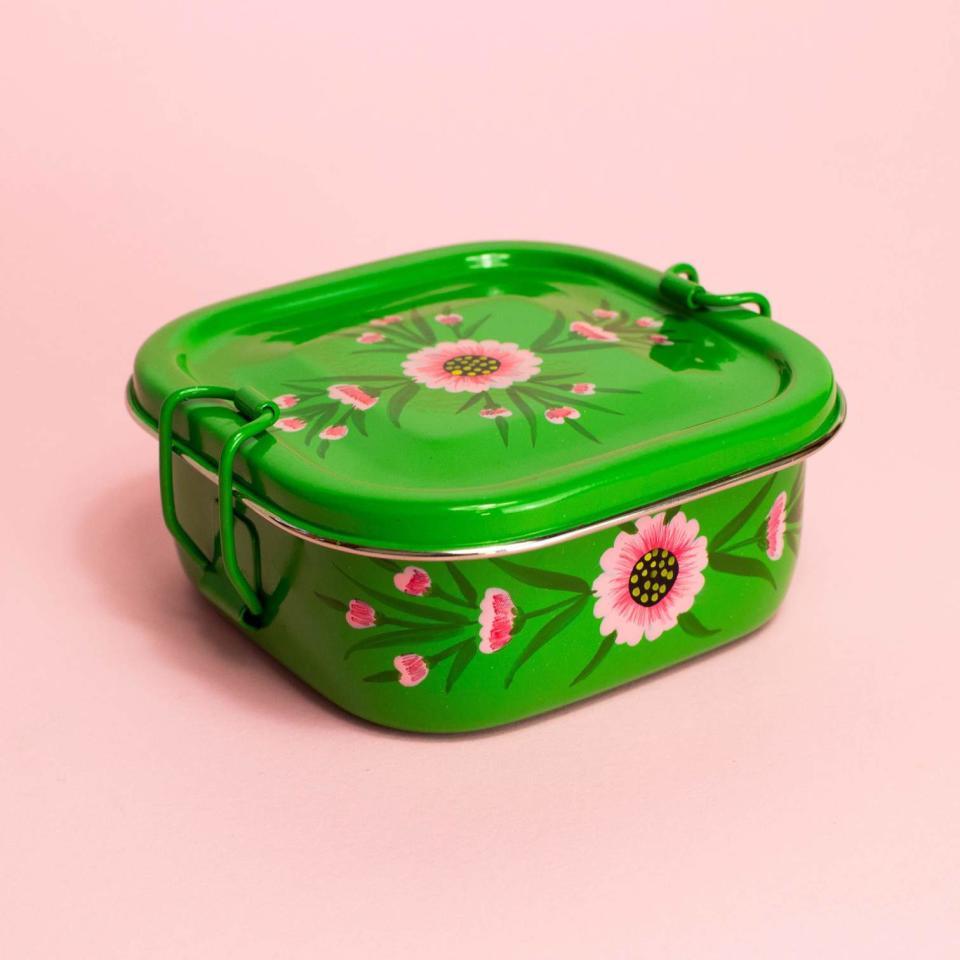 Noah's Ark  Square Tiffin in Green Floral
