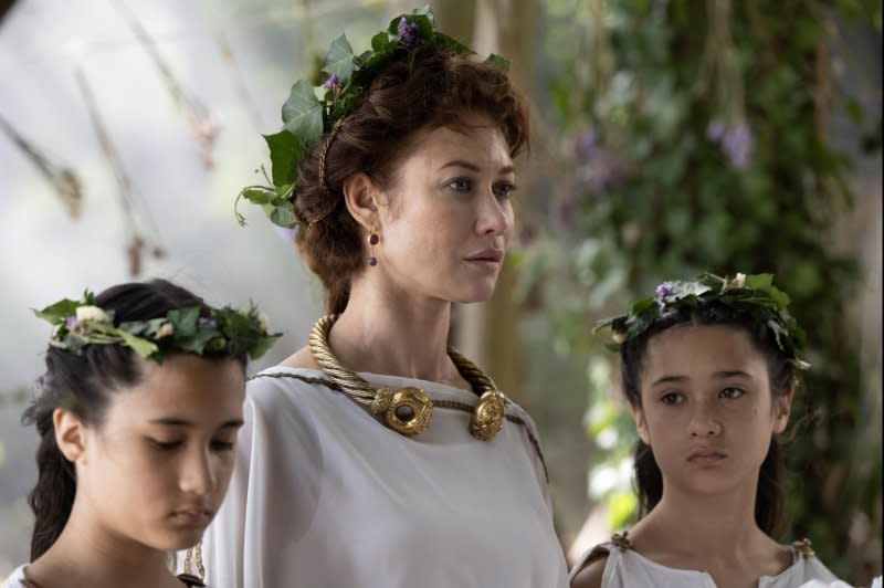 Boudica (Olga Kurylenko, center) fights for her daughters. Photo courtesy of Saban Films