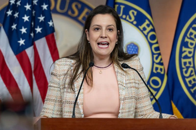 U.S. Rep. Elise Stefanik, R-N.Y. (pictured Tuesday at House Speaker Mike Johnson's weekly press conference at the U.S. Capitol in Washington, D.C.), filed an ethics complaint on Tuesday over special counsel Jack Smith's investigations into alleged Donald Trump illegalities. Photo by Annabelle Gordon/UPI