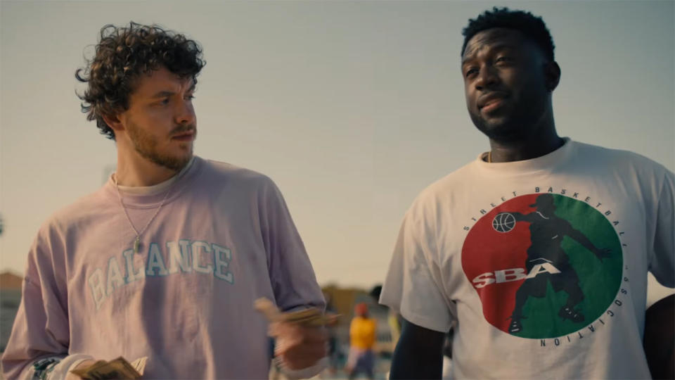 Jack Harlow and Sinqua Walls in White Men Can't Jump