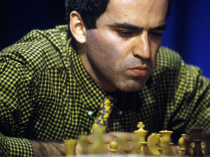 Chess Player Gary Kasparov competes during Grand Prix Intel Tournament, Paris, on November 13, 1994.