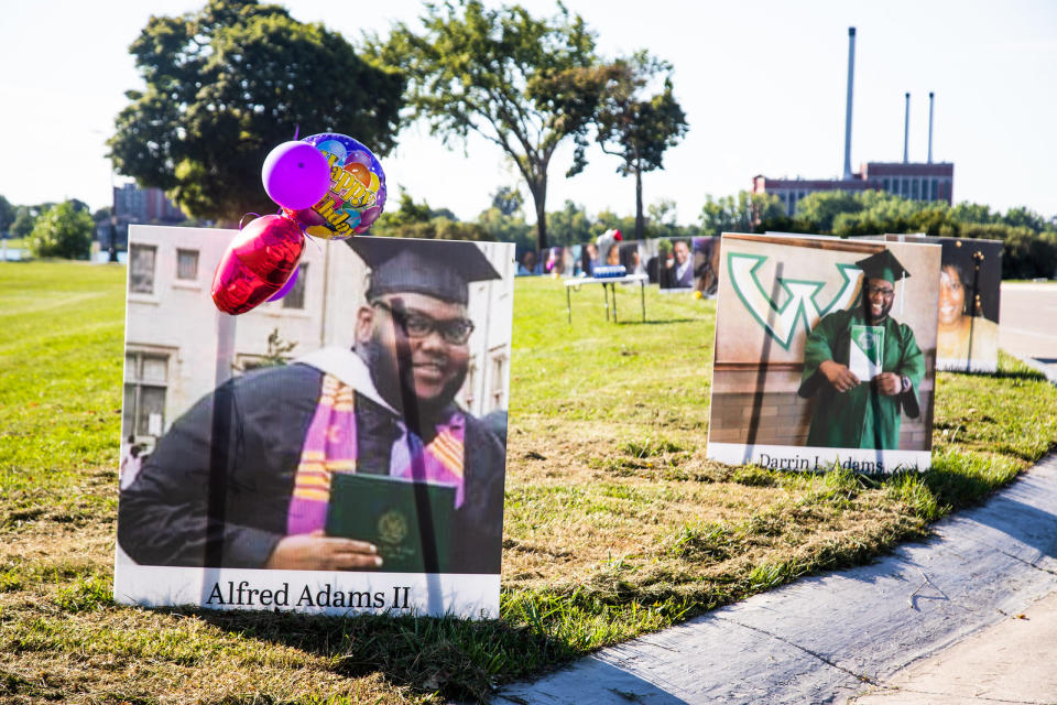 The city of Detroit in Michigan honored coronavirus victims with a photo tribute in Bell Isle Park. (Photo: Courtesy of the city of Detroit)