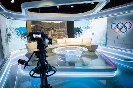 The Discovery IBC Roof Studio is seen in Pyeongchang in this image released on February 12, 2018. Discovery Communications/James Hillier/Handout via REUTERS