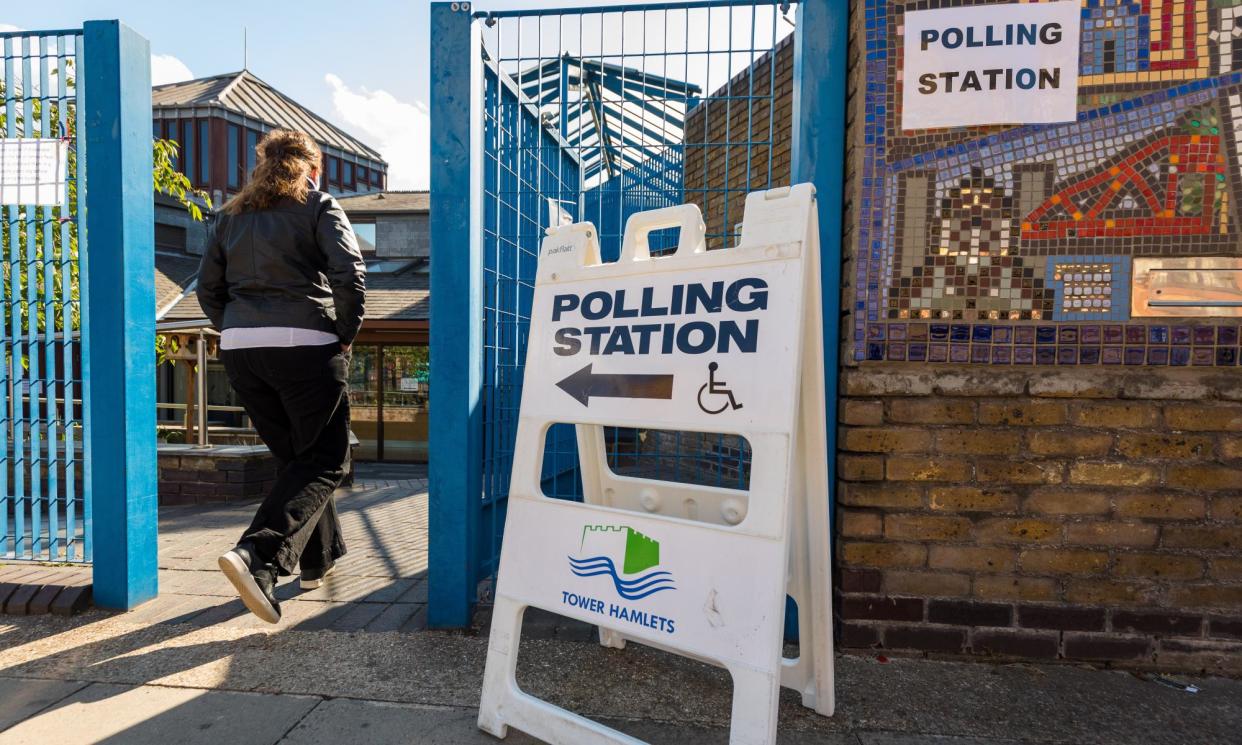 <span>A polling station in Tower Hamlets, east London, in May 2021. One councillor in the borough said female councillors were leaving because of abuse and threats.</span><span>Photograph: Vickie Flores/EPA</span>