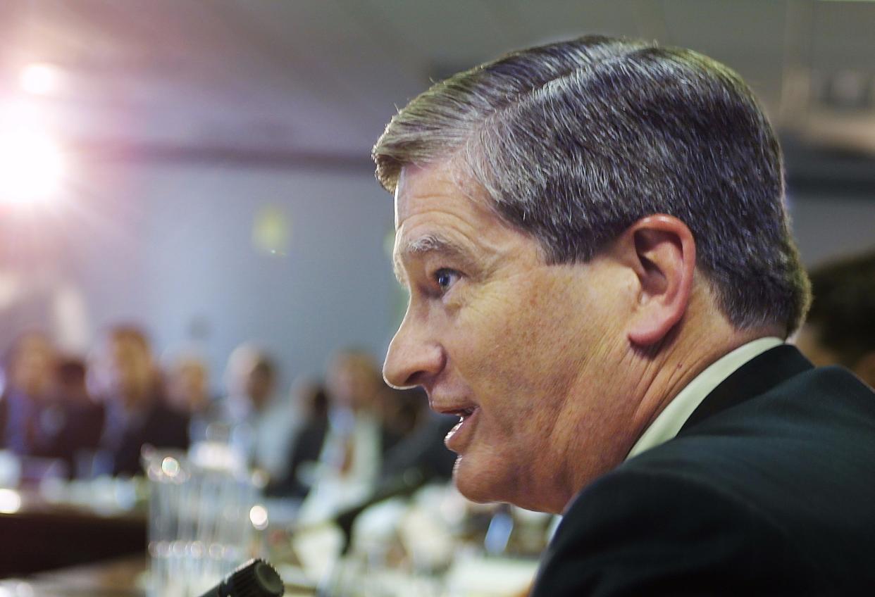 Former Fox executive Preston Padden addresses the panel during the Digital Content and Rights Management Workshop hosted by the US Department of Commerce 17 December, 2001 in Washington, DC. Mr Padden has struck out at Fox News as ‘poison for America’. (Getty Images)