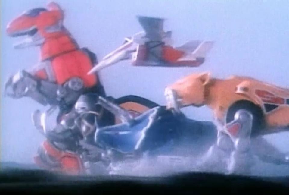 The original Zords of 'Mighty Morphin Power Rangers' (credit: Saban)