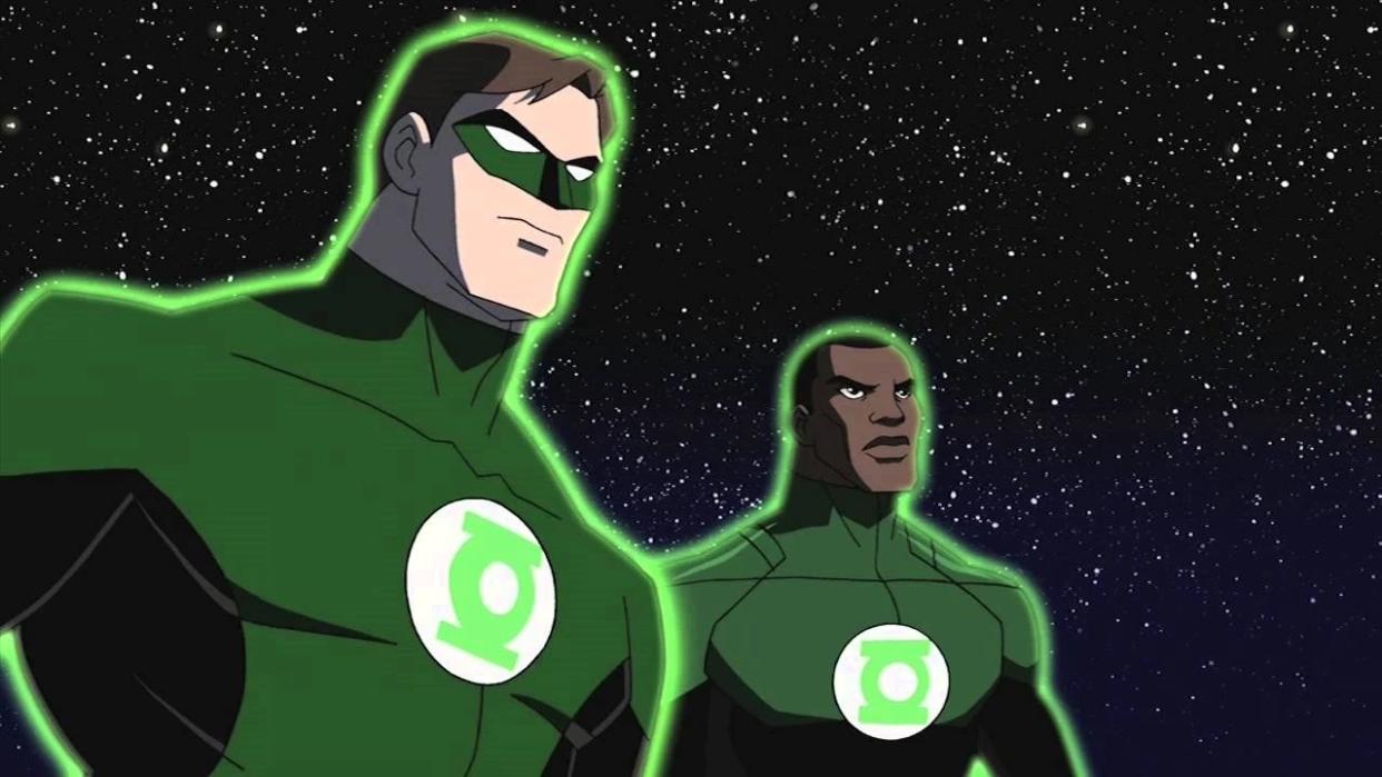  Green Lanterns Hal Jordan and John Stewart in Young Justice. 