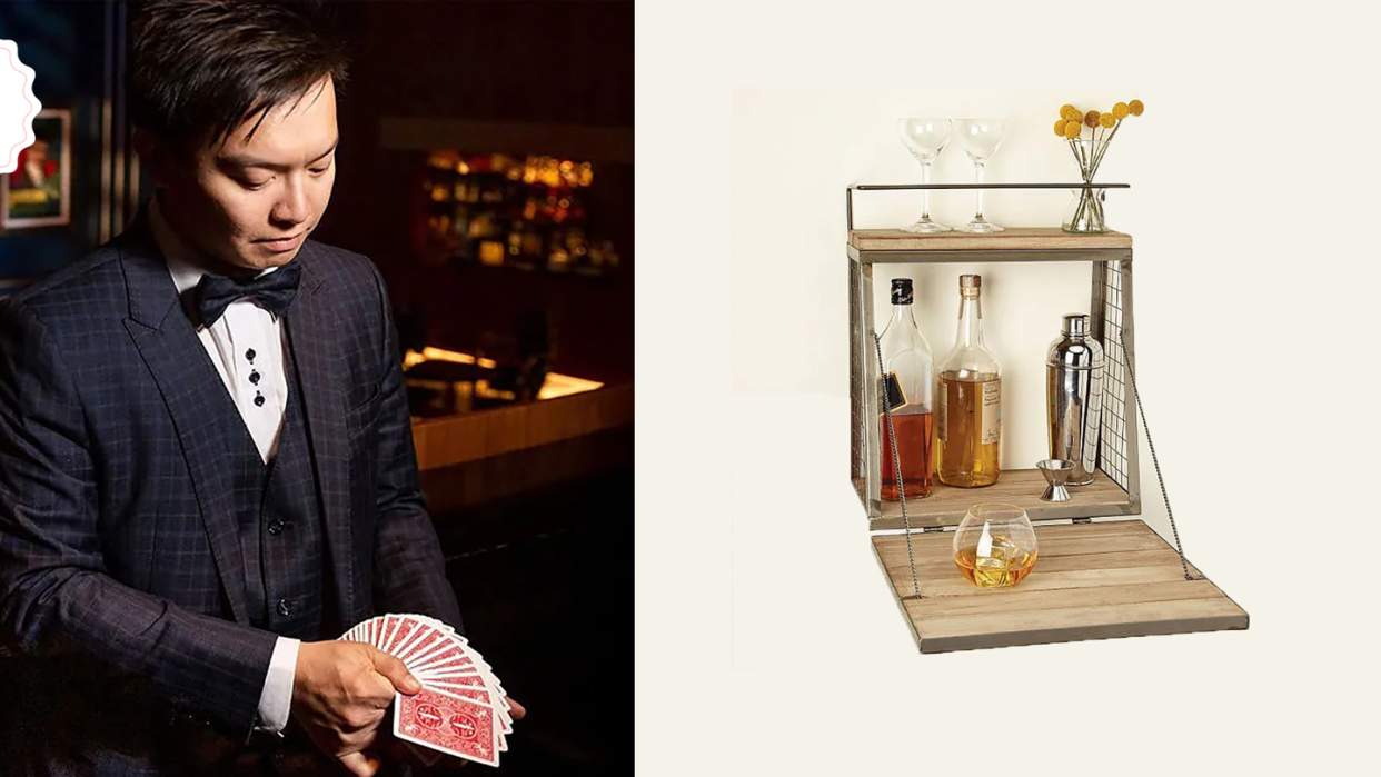 uncommon goods' magic 101 and whiskey on the rocks classes are two good housekeeping picks for best father's day experience gifts for dads