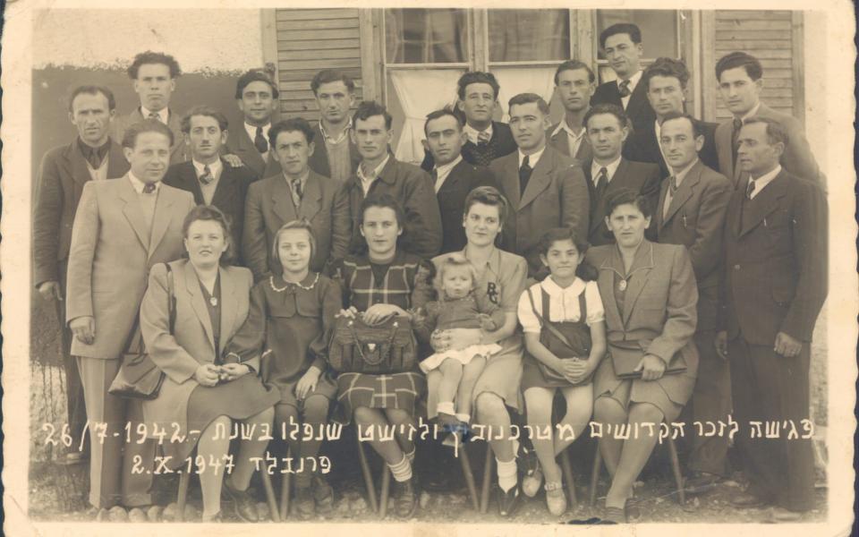 A 1947 reunion of Trochenbrod survivors, taken at the Foehrenwalf displaced-persons camp - Esther Safran Foer