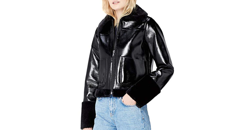 find. Women's Jacket in Vinyl and Faux Fur