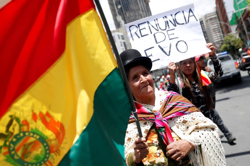 Protest against Bolivia's President Evo Morales in La Paz