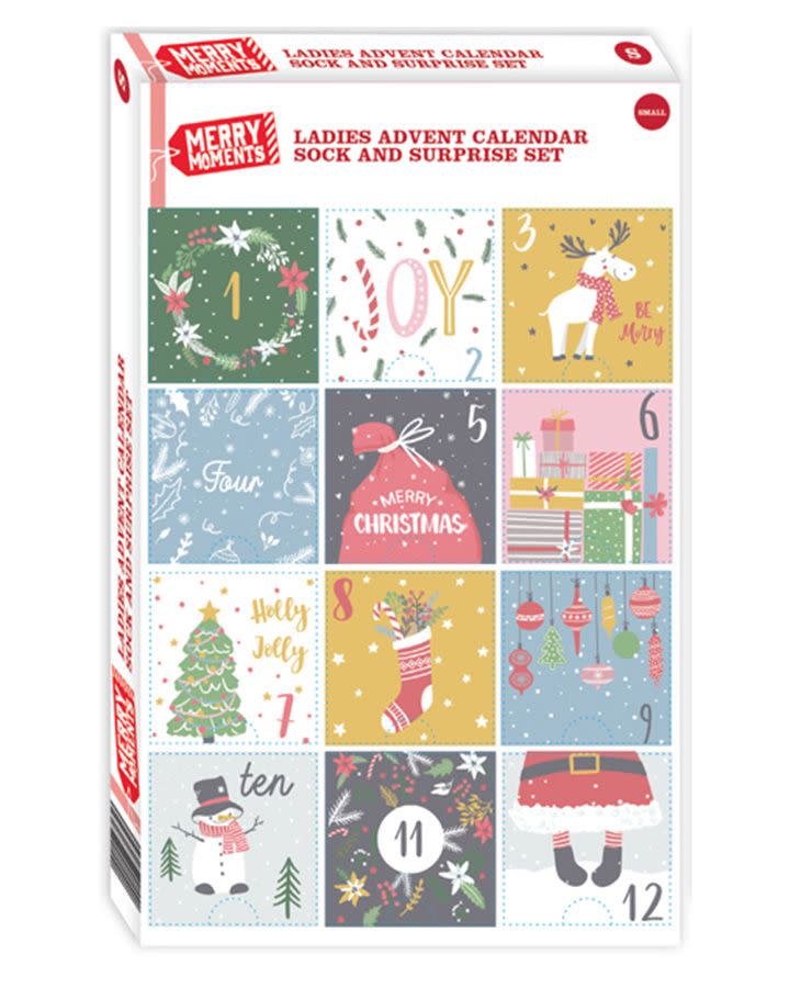 Merry Moments Ladies Advent Calendar Sock and Surprise Set