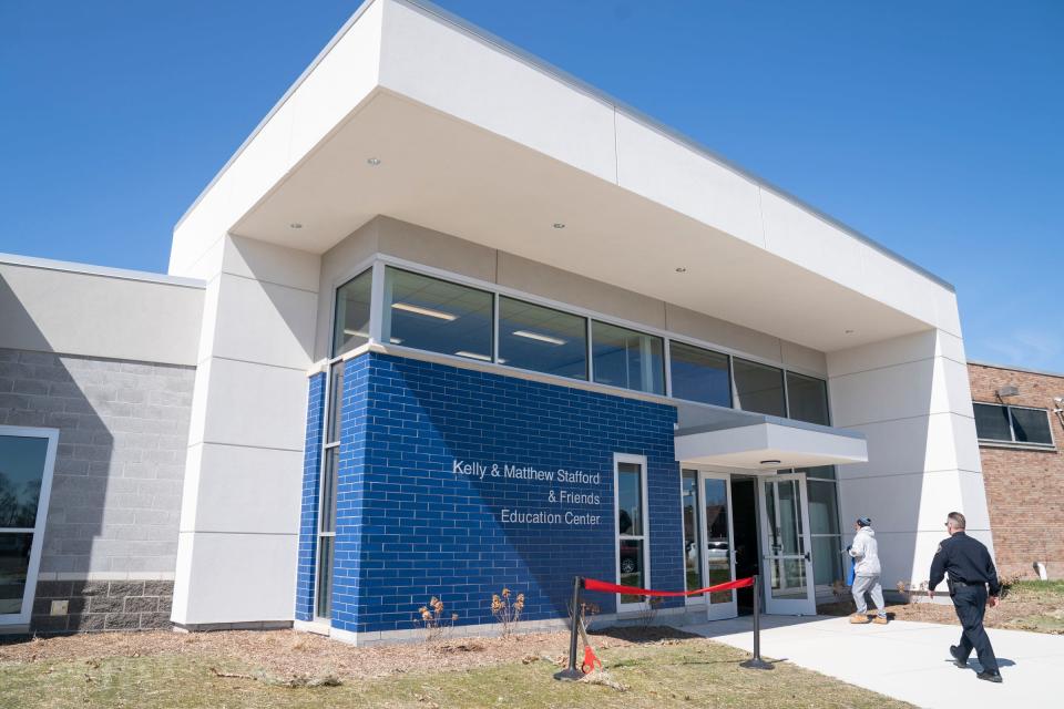 The Kelly and Matthew Stafford and Friends Education Center ribbon-cutting at S.A.Y Detroit Play Center in Detroit on Monday, April 1, 2024.