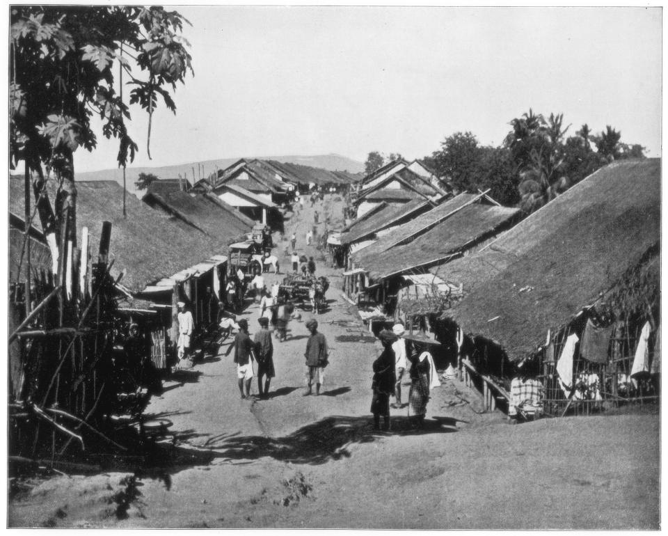Village near Calcutta, India, late 19th century. Photograph from Portfolio of Photographs, of Famous Scenes, Cities and Paintings by John L Stoddard, published by the Werner Company, (Chicago, c1899). (Photo by The Print Collector/Print Collector/Getty Images)