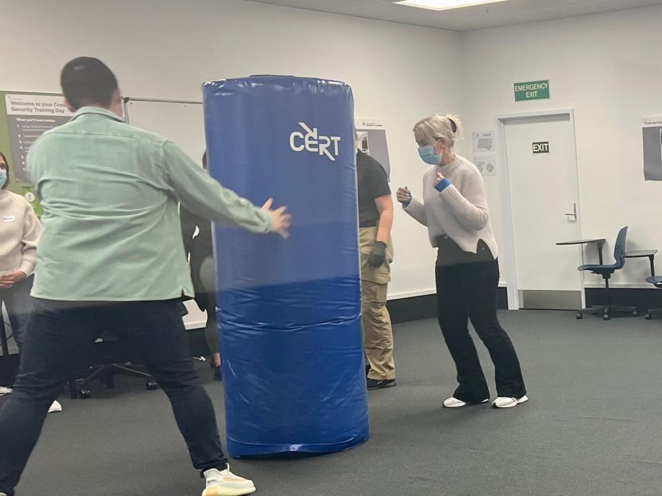 Trainees in the security classroom — Air New Zealand's Academy of Learning in Auckland.