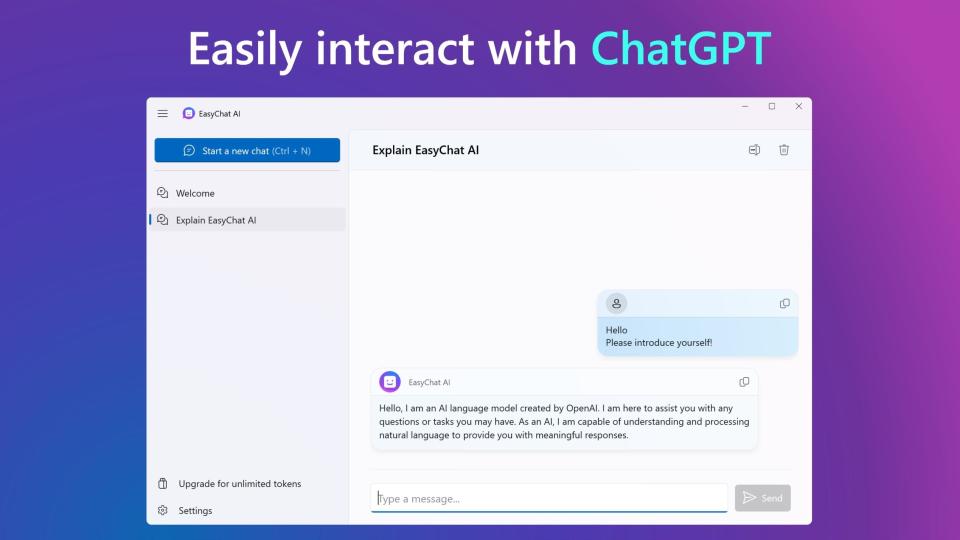  Image of the EasyChatAI App for ChatGPT. 