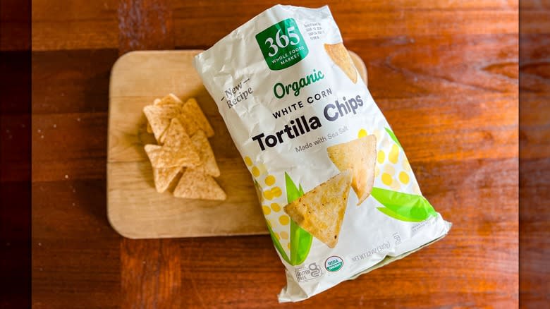 Bag of 365 organic tortilla chips 