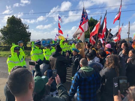 Protest leader Pania Newton at Ihumatao, Auckland