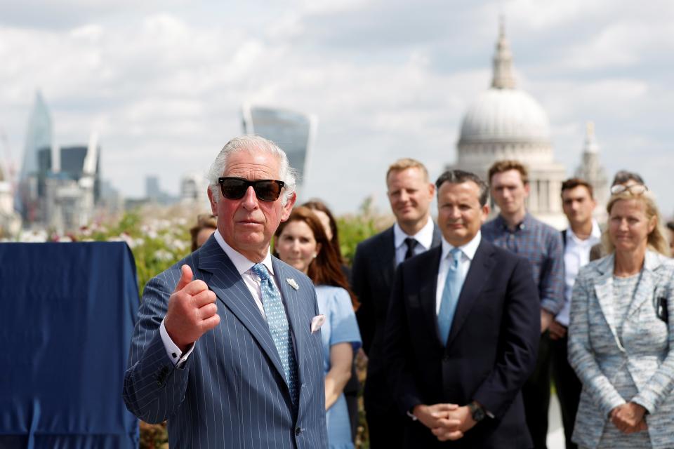 The Prince of Wales addresses traders and other staff during a visit to Goldman Sachs in central London (PA Wire)