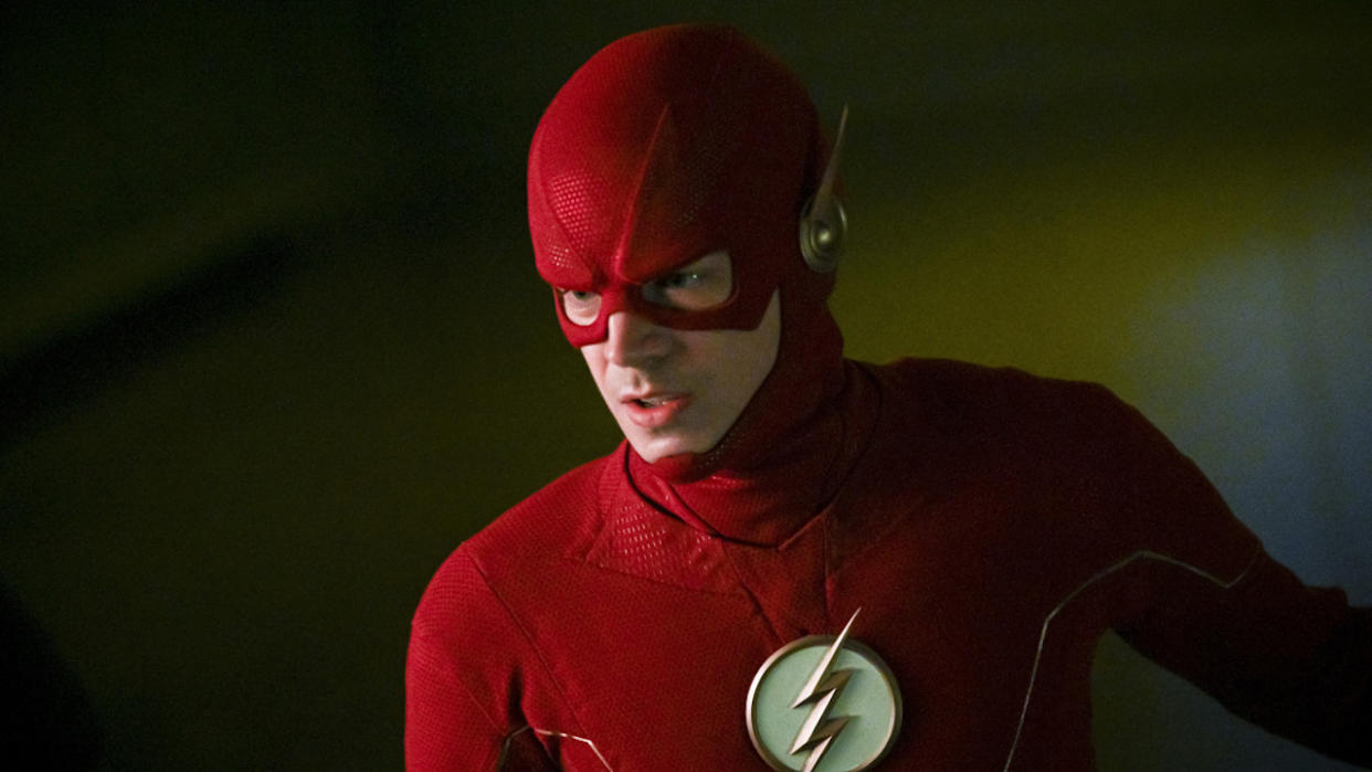  Grant Gustin suited up as The Flash 