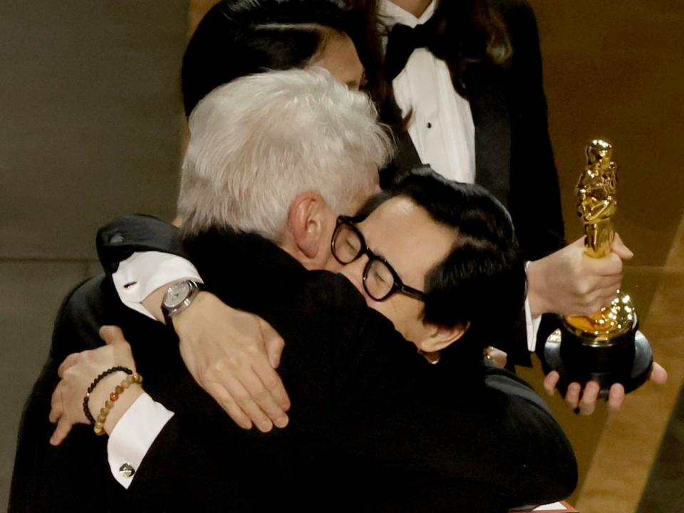 Harrison Ford and Ke Huy Quan embrace at the Oscars (Getty Images)