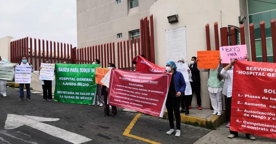 Personal médico del hospital Ajusco Medio protesta