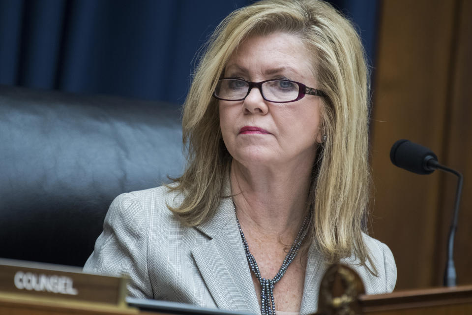 Chairman Marsha Blackburn, R-Tenn., conducts a House Energy and Commerce Communications and Technology Subcommittee markup in Rayburn Building on June 13, 2018. (Photo By Tom Williams/CQ Roll Call)