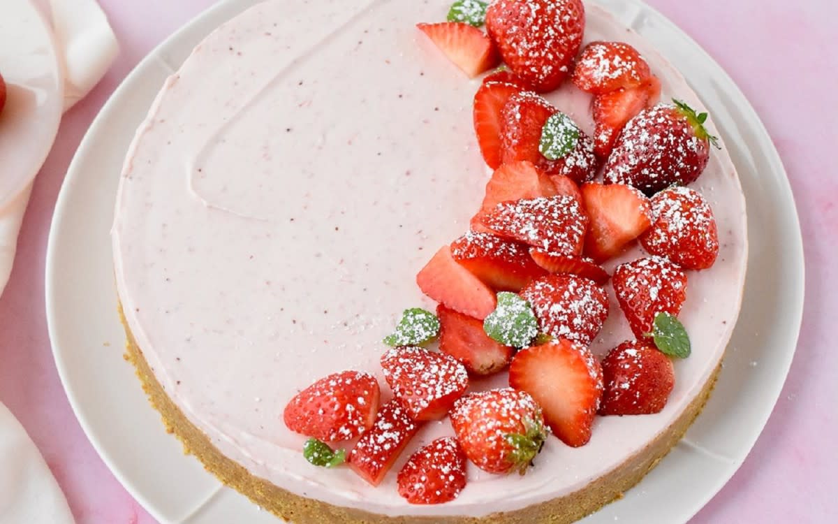 <p>Teresa Blackburn</p><p>In-season strawberries always deserve the spotlight in the summertime, they sure do shine in this pretty pink tart.</p><p><strong>Get the recipe:</strong> <a href="/1214998/parade/strawberry-cream-cheese-tart/" data-ylk="slk:Strawberry Cream Cheese Tart;elm:context_link;itc:0;sec:content-canvas" class="link rapid-noclick-resp"><strong>Strawberry Cream Cheese Tart</strong></a></p>