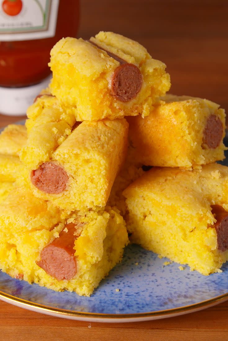 hot dog stuffed cornbread vertical