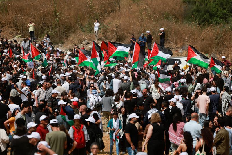 Palestinians living in Israel mark the 76th anniversary of the Nakba, near Haifa