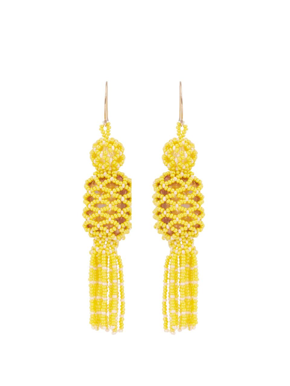<p><a rel="nofollow noopener" href="http://www.matchesfashion.com/products/Etro-Bead-and-stone-embellished-tassel-earrings-1076417" target="_blank" data-ylk="slk:Matches Fashion, £91;elm:context_link;itc:0;sec:content-canvas" class="link ">Matches Fashion, £91</a> </p>