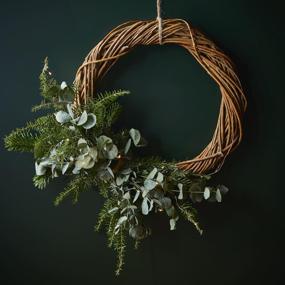 <p>Nothing beats kerb appeal at Christmas time. Deck out your front door in style with your very own door wreath. This DIY kit contains a willow wreath, festive foliage and lights, along with instructions.</p>