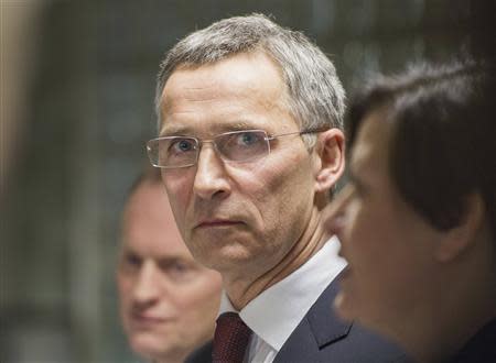 Former Norwegian prime minister Jens Stoltenberg is pictured during an address to the media in Oslo, after NATO ambassadors chose him to be the next head, March 28, 2014. REUTERS/Fredrik Varfjell/NTB Scanpix