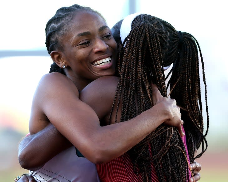 Melissa Jefferson hugs Twanisha Terry