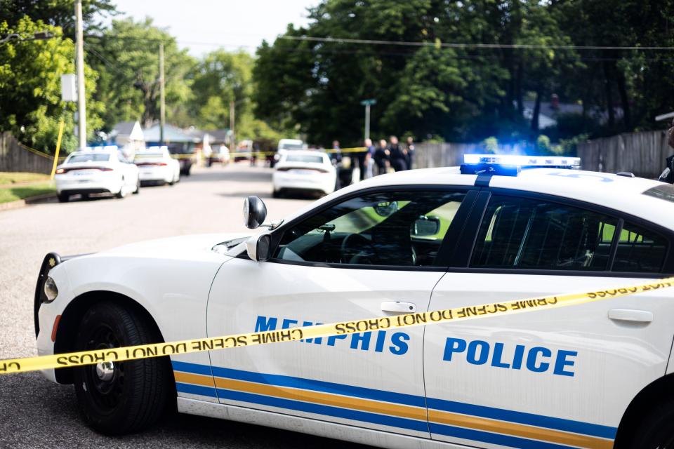 Memphis Police on the scene of an officer-involved shooting on May 30, 2023, at Eastern Drive and Sumter Street in Memphis.