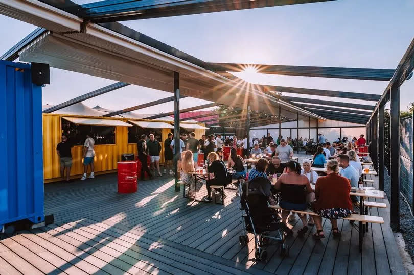 Tiger Yard's outdoor seating and bar area