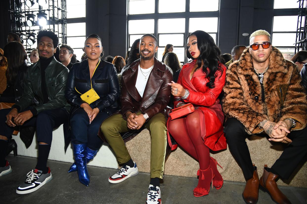 Jon Batiste, Paloma Elsesser, Michael B. Jordan, Megan Thee Stallion and Miles Chamley-Watson attend the Coach 1941 fashion show during New York Fashion Week on Feb. 11, 2020, in New York City.