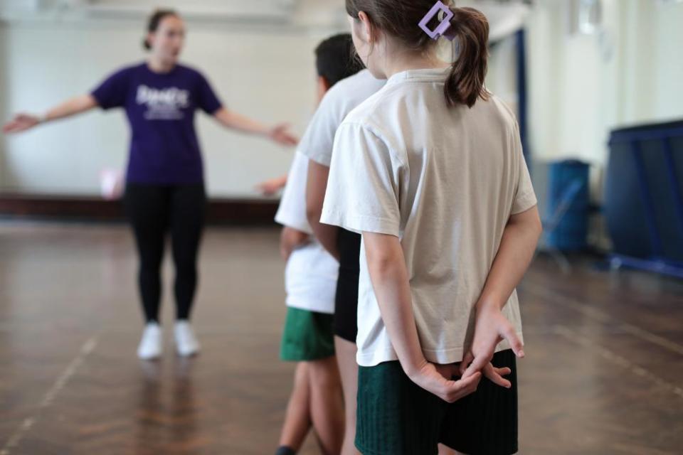 A dance class, at Knaphill school, run by Dance Woking.